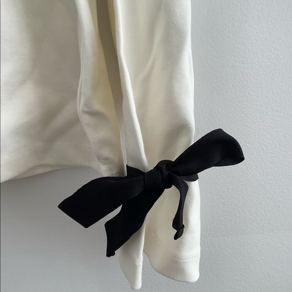 J Crew Mercantile Cream Sweatshirt with Black bows - Picture 2 of 5